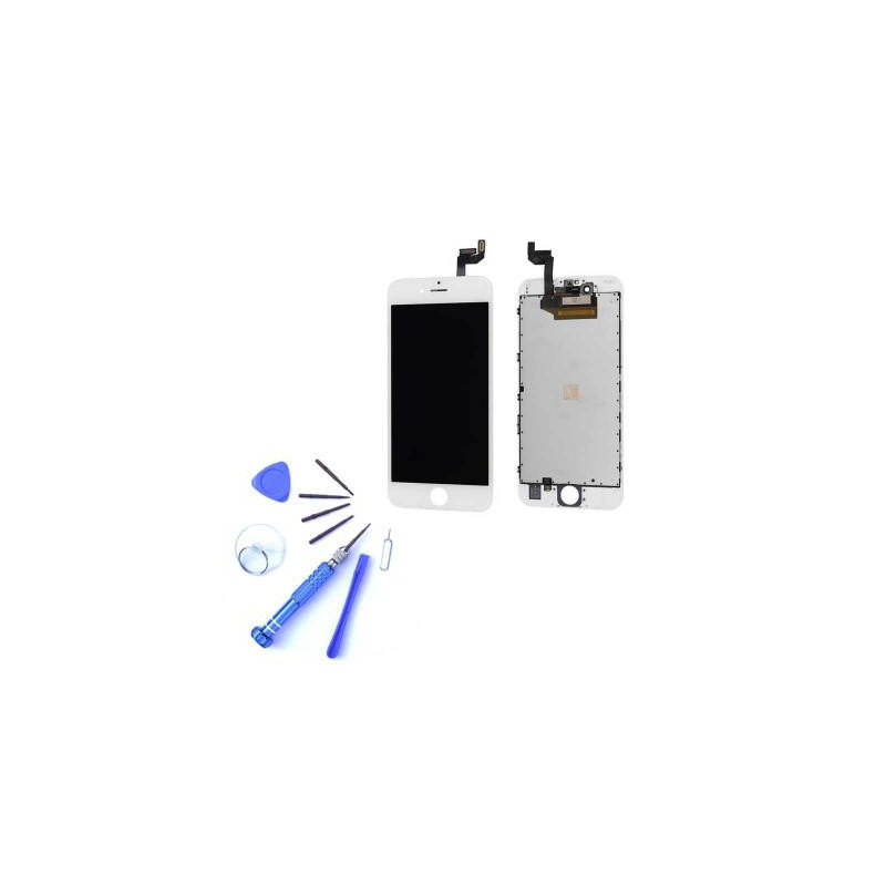Kit De Réparation écran IPhone 6S Plus - Verre Avant Blanc + Colle Loca + Lampe UV - Neuf
